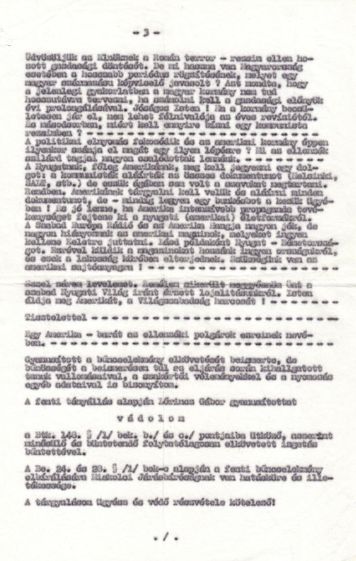 Dokumentum – Vádemelés