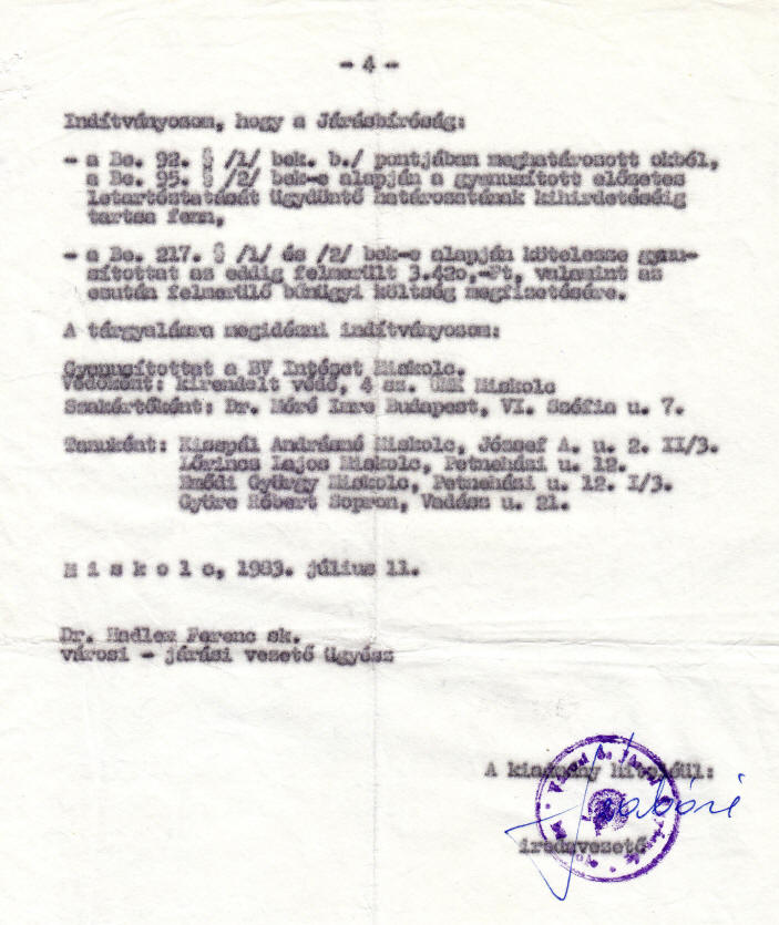 Dokumentum – Vádemelés