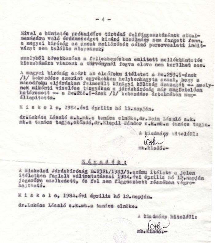 Dokumentum – Szabadulás