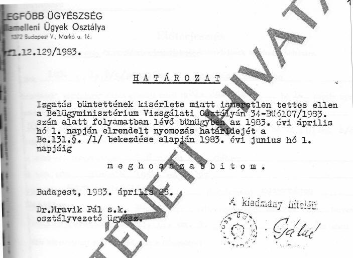 Dokumentum – Letartóztatás